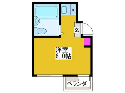 セルヴィス小若江(ワンルーム/1階)の間取り写真