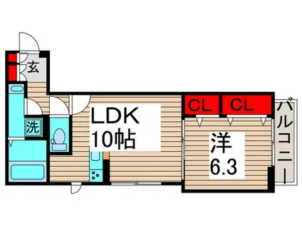 LUCIA(1LDK/2階)の間取り写真