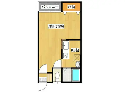 緑ケ丘ハイツ(1K/2階)の間取り写真