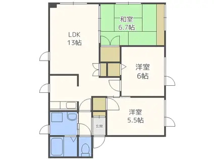 リハイム宮の森(3LDK/2階)の間取り写真