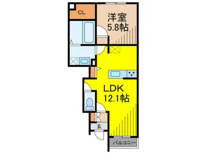 ALBA BEL(2LDK/2階)の間取り写真