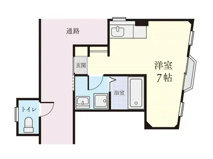福山ビル(ワンルーム/2階)の間取り写真