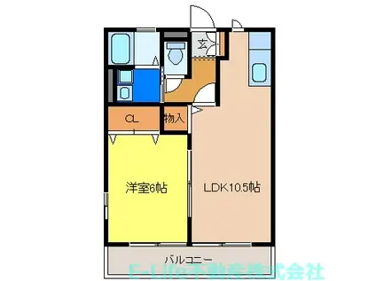 ウィークスナガエ(1LDK/2階)の間取り写真