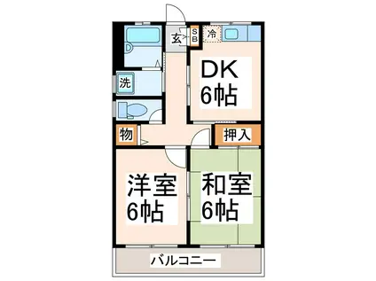 コーポコサイ(2DK/3階)の間取り写真