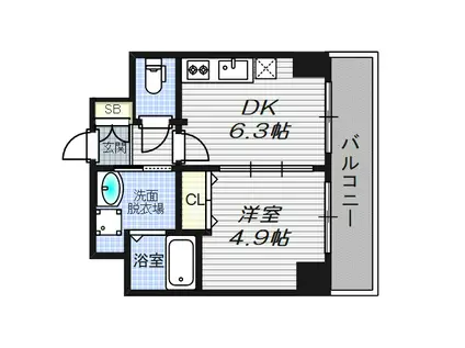 VIVIFURUYA豊崎(1DK/3階)の間取り写真