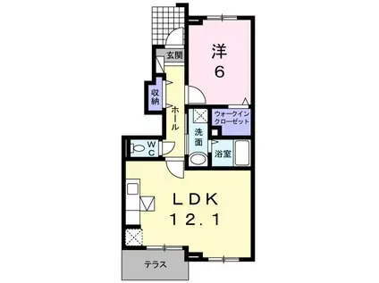 SUNRISE Z(1LDK/1階)の間取り写真