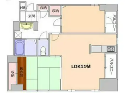 エスポワール(2LDK/7階)の間取り写真