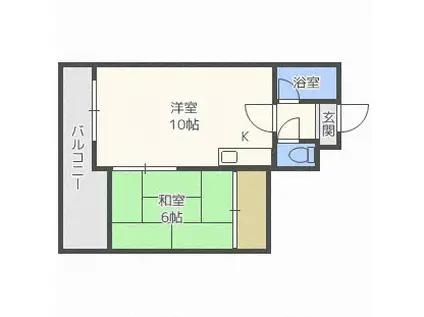 リ・フランセ宮の森(1LDK/2階)の間取り写真