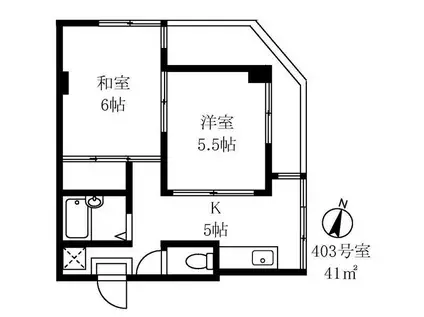 グランディ雪谷(2K/4階)の間取り写真