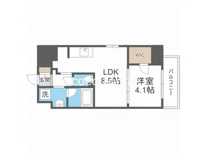 アーバネックス四ツ橋(1LDK/13階)の間取り写真