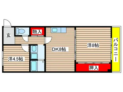 パークス浅井(2DK/3階)の間取り写真