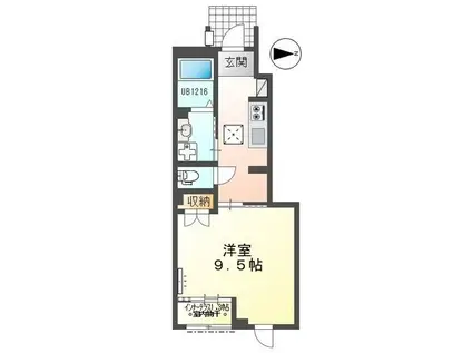 シェルル・スターテラス和合(1K/1階)の間取り写真