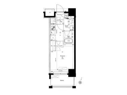アゼスト横浜山王(1K/7階)の間取り写真