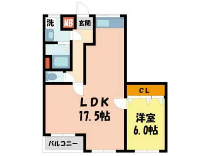 兵住グランドコート市役所前(1LDK/4階)の間取り写真