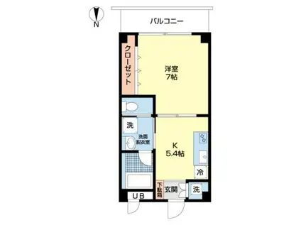 VINGTETUN(1DK/1階)の間取り写真