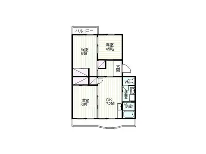 杉村マンション(3DK/2階)の間取り写真