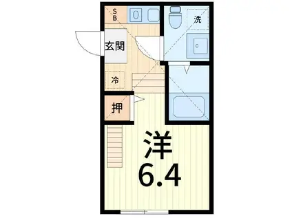 ハーモニーテラス柴又V(ワンルーム/1階)の間取り写真