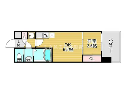 セレニテ中崎町リアン(1DK/10階)の間取り写真