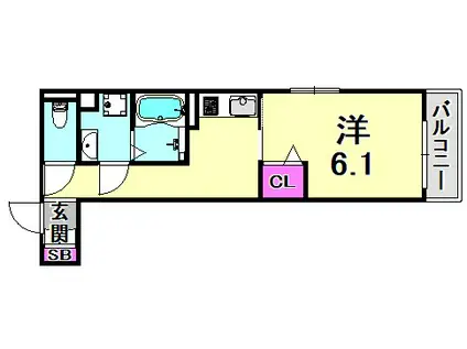 アルタイル・ヴィラII(1K/3階)の間取り写真