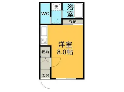 ハイツノースグラスII(ワンルーム/2階)の間取り写真