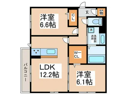 CASA二色の浜(2LDK/2階)の間取り写真