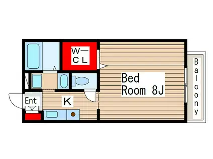 セラ市川(1K/2階)の間取り写真