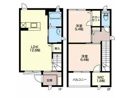 フォンテーヌ(2LDK/1階)の間取り写真