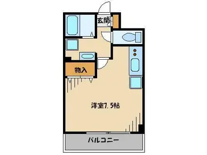 Mフラット(ワンルーム/3階)の間取り写真