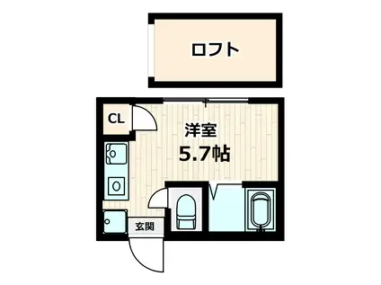 ルーチェ向山I(ワンルーム/2階)の間取り写真
