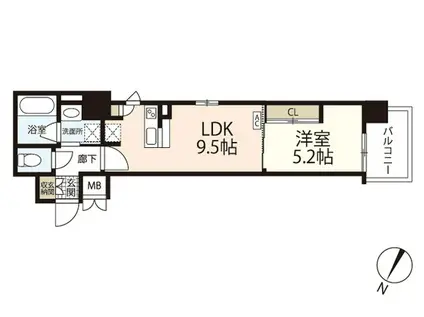 VELOCEV(1LDK/12階)の間取り写真