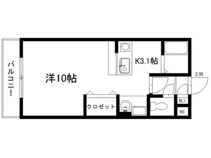 VEIN(1K/4階)の間取り写真