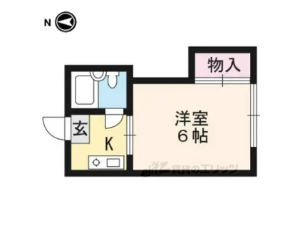 ドメーヌ上賀茂(1K/2階)の間取り写真