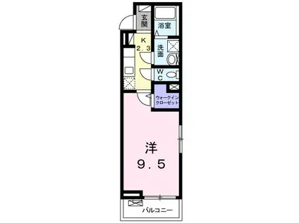フレイム(1K/2階)の間取り写真