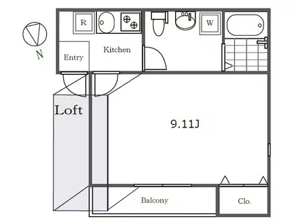 PRIMO VITA(1K/3階)の間取り写真