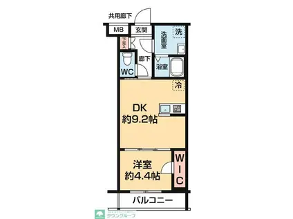 ARCOBALENO SHIMURASAKAUE(1DK/3階)の間取り写真