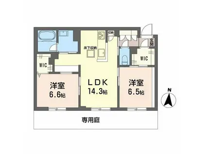 レーベンエイトII(2LDK/1階)の間取り写真