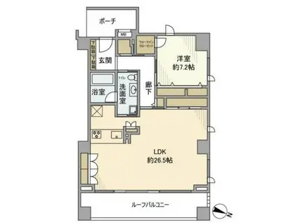 グランフォルム赤坂(1LDK/2階)の間取り写真