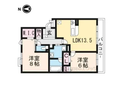 カーサリシェス(2LDK/3階)の間取り写真