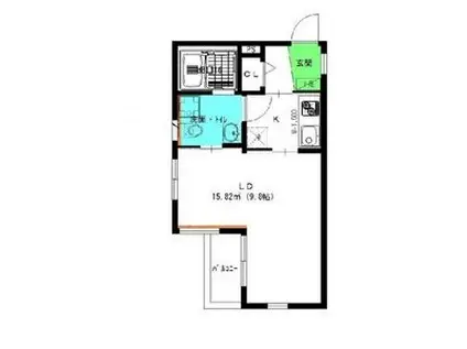 アコモ元中村(1K/2階)の間取り写真