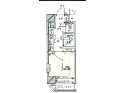 シンシア明大前(1K/6階)の間取り写真