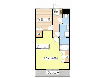 ボヌール・エスパースII(1LDK/2階)の間取り写真