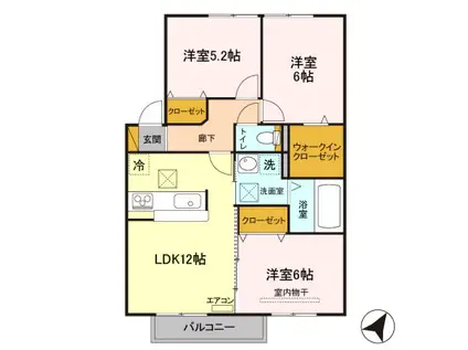 ALICEBELLCOURTII(3LDK/1階)の間取り写真