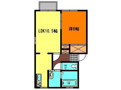 セジュールキムラ(1LDK/2階)の間取り写真
