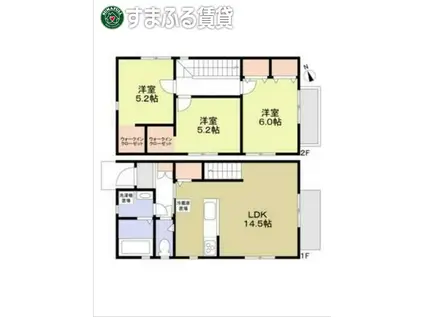 安城市桜井町戸建C棟(3LDK/1階)の間取り写真