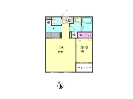 リエール大井(1LDK/1階)の間取り写真