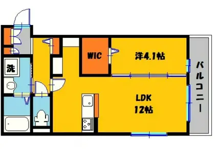 BIOS(1LDK/1階)の間取り写真