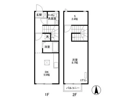 グリーンコート壱番館(1DK/1階)の間取り写真