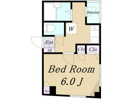 マインズフィールド(1K/6階)の間取り写真