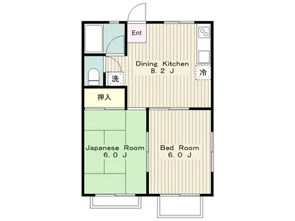 ハイムヤサカ(2DK/2階)の間取り写真