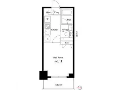 コートブランシェ(1K/1階)の間取り写真